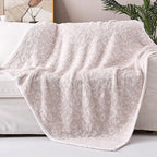 Panku Ultra Soft Leopard Throw Blanket, Plush Cozy Cheetah Blankets for Couch and Sofa Gift Pack, Knit Reversiable Luxury Fluffy Blanket Throw (50x60 Inches, Cream Stone)