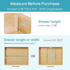 Vtopmart 8 Pack Shallow Drawer Dividers, 2.36" High 12.5"-20.8" Adjustable Expandable Kitchen Drawer Organizer, Clear Plastic Organizer Separators for Flatware, Utensil, Cutlery, Underwear, Clothes