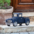 Farmhouse Blue Truck Decor, Vintage Metal Truck Table Decor, Decorative Farm Tabletop Storage & Garden Pickup Trucks Planter, Fall Coffee Desk Centerpiece & Car Model Gifts