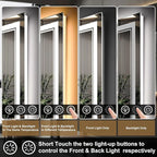 84x40 Inch LED Bathroom Mirror with Frontlit & Backlit（Independent Control）, Lighted Mirror for Bathroom Wall with 3-Color Dimmable & Anti-Fog, Vanity Mirror with Lights