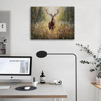XLSJERST Deer Wall Art Poster 11x15 Inches - Rustic Picture Farm Artwork Canvas Picture Wall Decor Brown Wall Art for Living Room Guest Bathroom Decoration
