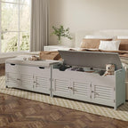 ChooChoo 41.3" Shoe Storage Bench with Lift Top Storage, Entryway Bench with Cushioned Seat, Adjustable Shelf, Shoe Cabinet with Hidden Space, for Entryway, Bedroom, Living Room, Grey