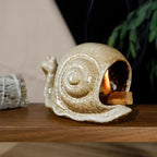 Handmade Ceramic Snail Palo Santo Holder & Mini Chiminea Incense Dish- Elegant Cone Burner for Palo Santo Sticks & Sage-Perfect for Energy Cleansing, Yoga, Meditation, Zen, Altar, Aromatherapy