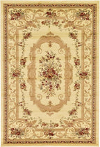 Rugs.com Chateau Collection Rug – 6' x 9' Cream Medium Rug Perfect for Bedrooms, Dining Rooms, Living Rooms
