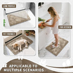 Yimobra Long Bathroom Rugs Runner 55x24 Inch, Extra Thick Soft Absorbent Chenille Bath Mat, Non Slip Machine Washable, Quick Dry Bath Rugs for Bathroom Floor, Tub and Shower, Camel