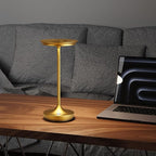 2 Pack LED Rechargeable Cordless Table Lamps, Portable Outdoor Battery Operated 3 Color Stepless Dimming Tables Lamp with Memory Function for Patio Restaurant Dining Room Gold