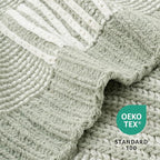 Amélie Home Checkered Knit Throw Blanket for Couch, Chenille Texture Decorative Soft Blanket for Sofa & Chair, 50"x60", Sage Green & White