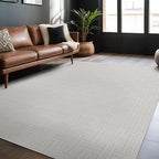 Micro Loop Indoor Rug White 8x10 Boho Geometric Neutral Area Rugs for Living Room Soft Luxury Modern Low and High Pile Durable Stain Resistant Non-Shedding Indoor Area Carpet 8 x 10