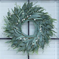 26" Eucalyptus Wreath for Front Door - Large Artificial Greenery Outdoor Wreath for Porch, Window,Farmhouse,Home,Holiday,Hanging Decor- Spring, Summer, Fall, All Seasons (Green)