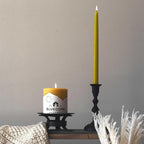 Bluecorn Beeswax Taper Candles, 100% Pure Natural Bees Wax, 12 Inch Pair, Sage Green Candlesticks, Unscented, Clean Burning & Dripless, Long Lasting, Thanksgiving & Christmas Decor, American Made 1 Ct