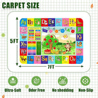ABC Carpet, Kids Carpet 5x7 FT, ABC Alphabet Mat, Fun Game Area Rug for Kids Bedroom, Kids Educational Rug for Room, Living Room, Nursery Room, Toddler Classroom Decor