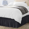 Utopia Bedding Queen Elastic Bed Ruffle - Easy Wrap Around Ruffle - Microfiber Bed Skirt with Adjustable Elastic Belt 16 Inch Tailored Drop - Hotel Quality Bedskirt, Fade Resistant (Queen, Black)