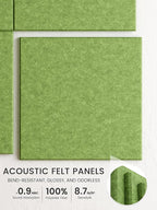 Bumusty Large Cork Board 48" x 36" Alternative - 12 Pack Felt Wall Tiles with 70 Safe Removable Adhesive Tabs, 30 Pushpins, Cork Boards for Walls Pin Board Bulletin Board Office Decor (Kelly Green)
