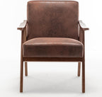 KEIKI Mid-Century Modern Accent Chair with Solid Wood Frame, Comfortable Single Sofa Chair for Daily Use in Living Room or Bedroom