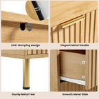 GarveeHome 8 Drawer Dresser for Bedroom, Fluted 55 in Wide Modern Chest of Drawers with Deep Drawers, Wooden Dresser Organizer for Living Room, Hallway, Kids Room, Natural