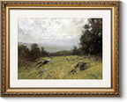ARPEOTCY Vintage Gold Framed Wall Art Decor, 13x16 inch Hillside Country Landscape Paintings, Victorian Farmhouse Wall Decor for Living Room Bedroom, Canvas Prints Antique Pictures Frame