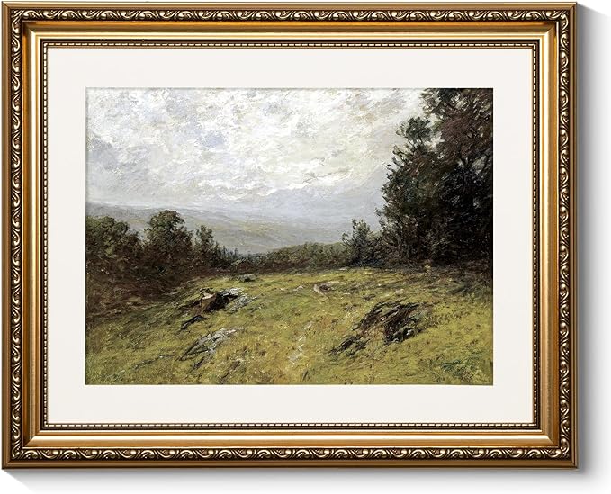 ARPEOTCY Vintage Gold Framed Wall Art Decor, 13x16 inch Hillside Country Landscape Paintings, Victorian Farmhouse Wall Decor for Living Room Bedroom, Canvas Prints Antique Pictures Frame