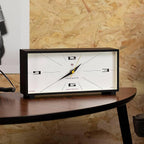 NEWGATE® Thunderbird Desk Clock | Retro Contemporary Rectangular Design | Black | Modern mid Century Style for Desk, Mantel, Table top or Shelf