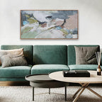 Abstract Wall Art Canvas Pink Green Abstract Wall Decor Paintings 20"x 40" Framed Colorful Modern Artwork for Living Room Bedroom Kitchen