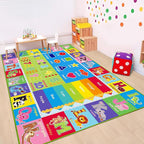Kids Rugs for Playroom, ABC Carpet Educational Floor Play Mat for Kids, Preschool Rugs with ABC, Numbers, Animals Learning Carpet for Playroom Classroom Bedroom (Green, 78.7X59 INCH)