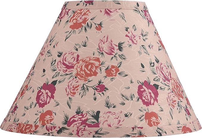 Aspen Creative 56042, Hardback Empire Transitional UNO Shade in Peanut Brown Floral Pattern, 4" Top x 10" Bottom x 7" Slant, Slip UNO 33mm Table Lamp