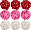 STMK 9 Pcs 3 Inch Valentine’s Day Rattan Balls Decorative, Wedding Wicker Balls Decorations for Valentine’s Day Decor DIY Vase Bowl Filler Wedding Decoration