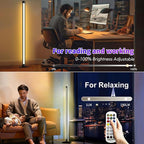 63″H RGB Floor Lamp, LED Corner Lamp,16 Million DIY Colors, 68+ Scenes, Music Sync, App & Remote Control (2 Pack)