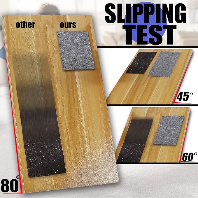 Non Slip Rug Pad Grippers - 10x14 Ft, 1/4" Thick, Felt + Rubber Double Layers Area Carpet Mat Tap, Provides Protection and Cushioning for Hardwood or Tile Floors