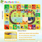 ABC Kids Rug for Playroom 59"×78.7" Baby Play Mat Alphabet Rug Animal Number Shape Classroom Rug Kids Playroom Rug Early Learning Carpet for Educational Learning & Game Area Preschool