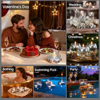 3 inch Floating Candles 8-9 Hours Silver Floating Candle for Centerpieces 30 Packs Unscented Floating Candles 3” Water Candles for Cylinder Vases, Pool, Wedding