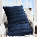 Cheer Collection Faux Fur Throw Pillows - Decorative Pillows for Couch, Bed Throw Pillows, Blue Accent Pillows for Bedroom or Living Room Aesthetic, Set of 2 Furry Throw Pillows, 26" x 26"