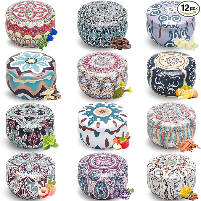 12-Pack Decorative Scented Candle Gift Set, Soy Wax Aromatherapy Candles for Home Decor, Relaxing Scents for Everyday Mood & Gifting