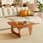 Coffee Tables Wood Small Farmhouse Coffee Table Mid-Century Modern Wood Center Table for Living Room, Walnut, 35 Inch
