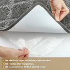 PURE ERA Carpet Stair Treads Tape Free Non Slip Indoor Stair Carpet Stair Protectors Pet-Friendly Non-Slip Skid Resistant Washable Reusable 8" x 30"(14 Pieces,Gray Diamond Trellis)