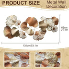 edaknez Gold Metal Wall Decor, Large Metal Wall Art for Living Room, 3D Modern Wall Decoration, for Indoor Outdoor Bedroom Coastal Nautical (D 135x62x6cm)