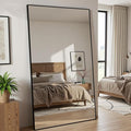 Full Length Mirror, 81"x41" Full Body Mirror, Oversized Floor Mirrors, Leaning Free Standing Mirrors, Hanging Mounted Large Mirrors for Bedroom Dressing Room, Cloakroom, Black