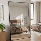 Full Length Mirror, 81"x41" Full Body Mirror, Oversized Floor Mirrors, Leaning Free Standing Mirrors, Hanging Mounted Large Mirrors for Bedroom Dressing Room, Cloakroom, Black