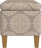 HomePop Drake Large Decorative Storage Bench -Brown Medallion