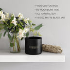 Benevolence LA 3 Wick Candle, Bergamot & Jasmine Large Christmas Scented Candles | Soy Candles | Holiday Candle Gifts for Women and Men | Home Fragrance | Aromatherapy | 14.5 Oz, 45 Hour Burn