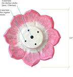 Clay Ceramic Incense Holder Pink Flower Design| Eco-Friendly Incense Burner Ash Catcher |Incense Sticks Stand | Handmade on Potter's Wheel & Hand-Painted
