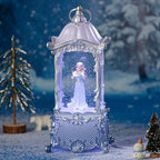 Snow Globe Lantern with Violin Girl – Shatterproof, 8 Songs Musical Box, Automatic Snowfall, Led Light, USB or Battery Powered,for Valentine’s Day Gifts Present Birthday Home Fall Decoration, Silver