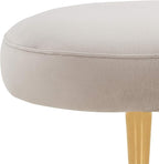 SAFAVIEH Couture Collection Corinne Pale Taupe Velvet and Gold Oval Bench