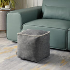 Louis Donné Unstuffed Pouf Cover, 17.7 Inch Square Ottoman Cover, Ottoman Pouf Foot Rest Footstool, Cute Soft Handwoven Footrest/Cushion for Bedroom Living Room ONLY Cover (Wheat-Colored)