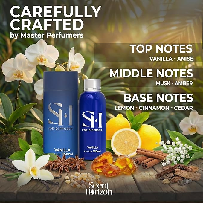 Vanilla No.5008 Hotel Diffuser Oil Refill, 5.07 Fl oz | 150ml, Luxury Home Scent Fragrance Oil for Diffuser Ultrasonic and Waterless Diffuser Oil and Crafting, Long-Lasting Aroma
