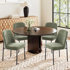 COLAMY Dining Chairs Set of 2, Modern Dining Chairs, Fabric Upholstered Dining Chairs, Kitchen Chairs with Curved Back and Metal Legs for Dining Room Kitchen Restaurant, Green