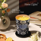 HomeLights Scented Candles | Large Jar 34 Oz Natural Soy Candle | 130 hrs Long-Lasting with 3 Wicks | Bohemian Natural for Home Decor | Gifts for Mom & Women, Lilac Blossom