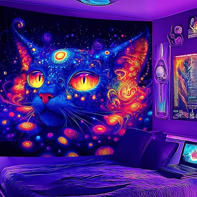 NYZE Astronaut Space Tapestry for Bedroom, Glow in the Dark Room Decor Wall Tapestries, Cool Galaxy Planet Wall Hanging, Wall Hanging for Men Guys Gamer Room Dorm Living Room 59in×51in