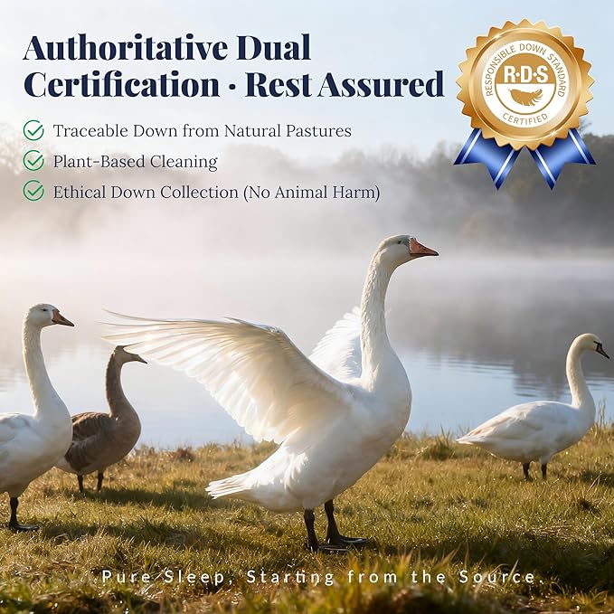 White Goose Down Pillow - Luxury Hotel Bed Pillow with Natural 900+ Fill Power, Goose Feather Pillow for Sleeping, 600 Thread Count Cotton Shell, King Size- Medium, 1 Pack