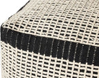 Loloi II LPF0040 Black/Ivory 18'' W x 18'' D x 18'' H Pouf