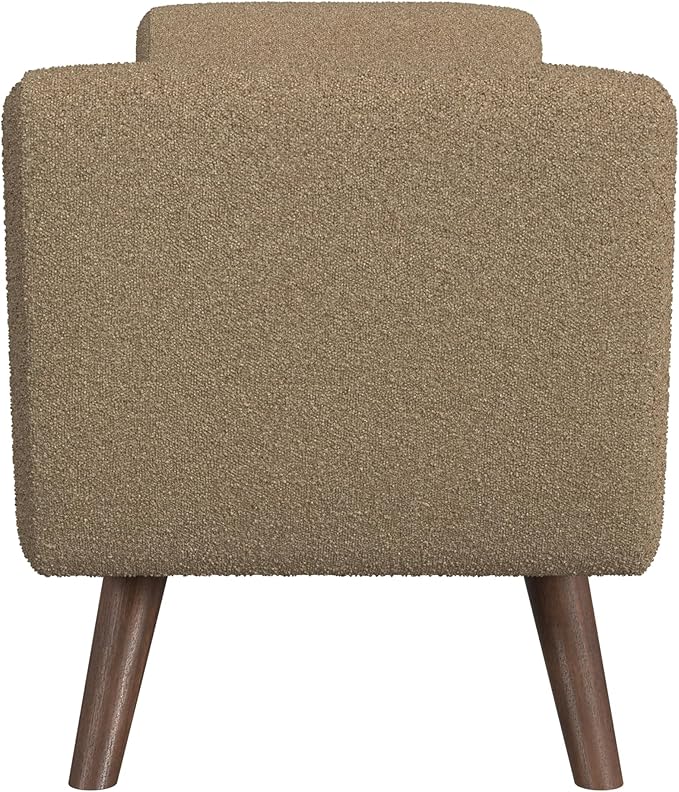 HomePop Modern Storage Bench with Wood Legs |Homepop Home Décor|Bench with Storage for Living Room & Bedroom - Brown